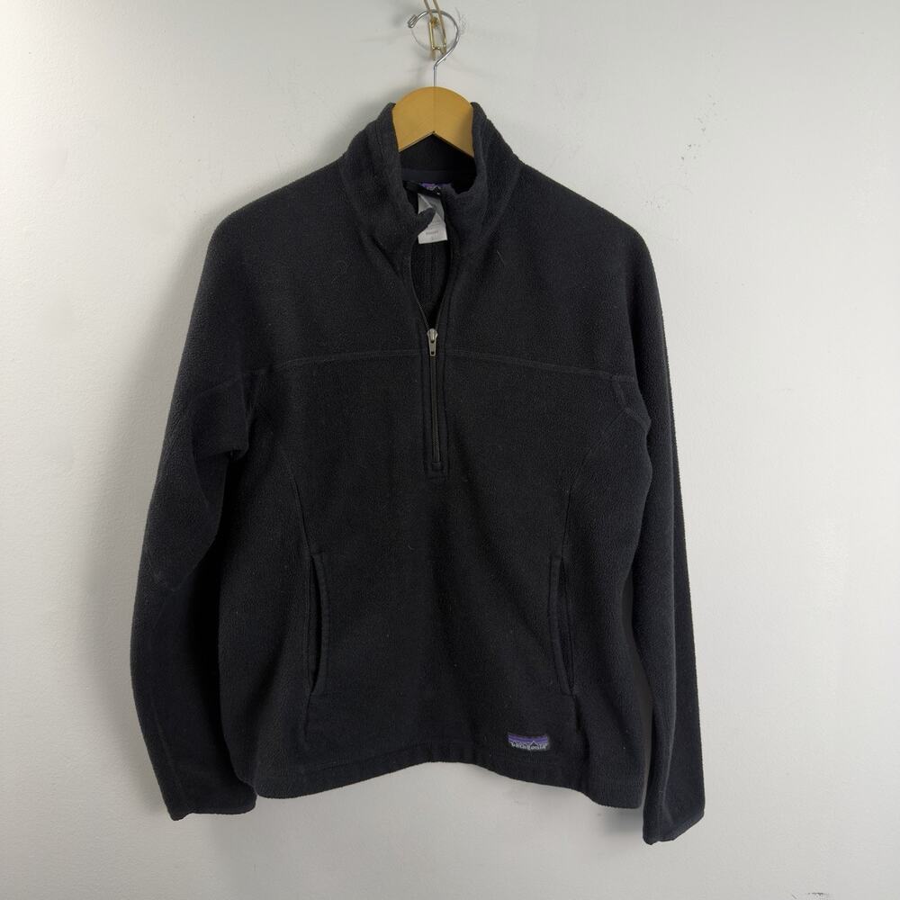 Patagonia Synchilla Marsupial 1/2 Zip Fleece Nickelodeon Pullover Black Sz L